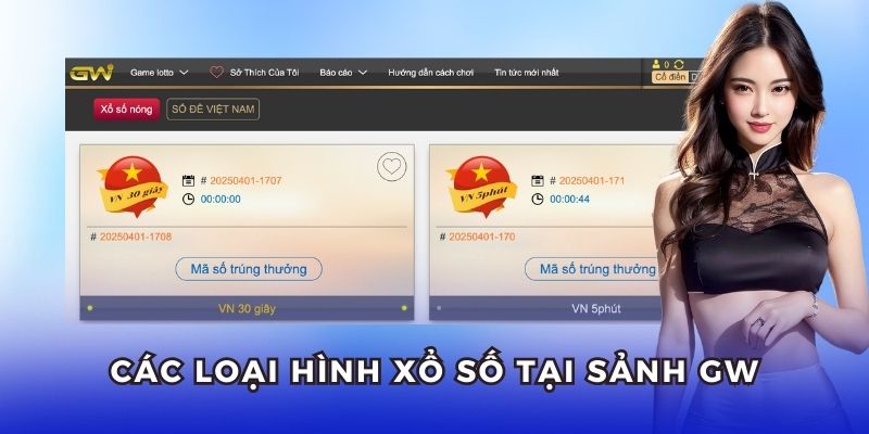 Các loại hình xổ số tại Gyrowin